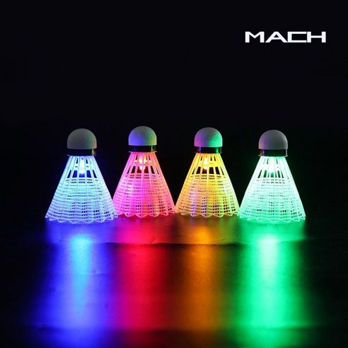 MACH LED배드민턴 셔틀콕 4P세트+케이스 포함, 단품, 1개