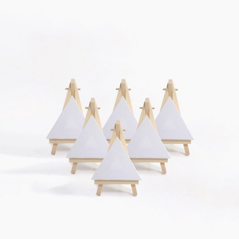 star starred 화이트 캔버스 우드 이젤 세트 6개 밸류팩, 10cm X 10cm 사각형