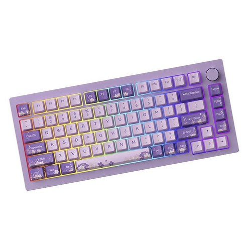몬스긱 V3 세 가지 모드 RGB 메탈 기계식 키보드, 라일락, M1W(메이크업 축), 텐키리스