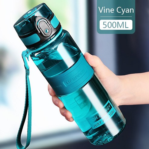 [SW] 스포츠 물병 350ml 500ml 여행 Drinkware 휴대용 누출 방지 트 리 탄 플라스틱 병 BPA, 하나, 500mlVineCyan