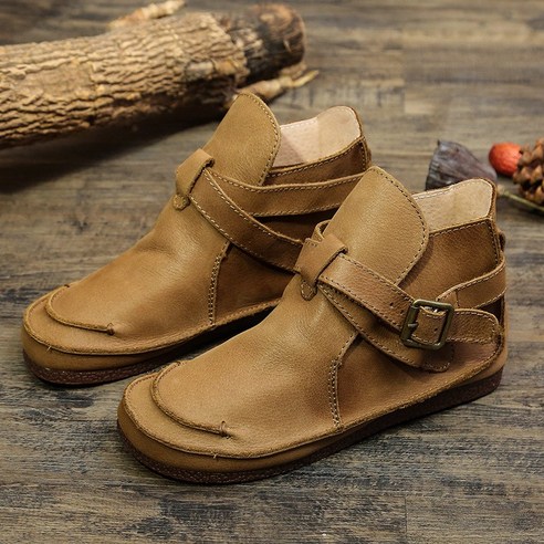 여자 앵클 부츠 수제화 첼시 소가죽 통굽 발편한 워커 데저트 웨스턴 여성 a21