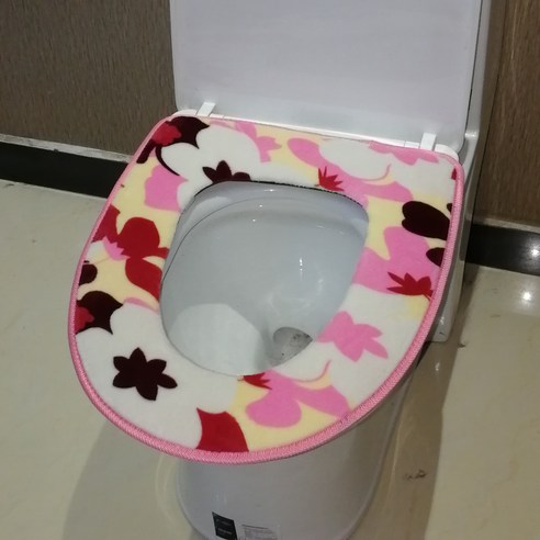 홈 화장실 쿠션 대형 킹 화장실 쿠션 사계절, 큰 벚꽃 꽃가루（접는 공제） 가을과 겨울