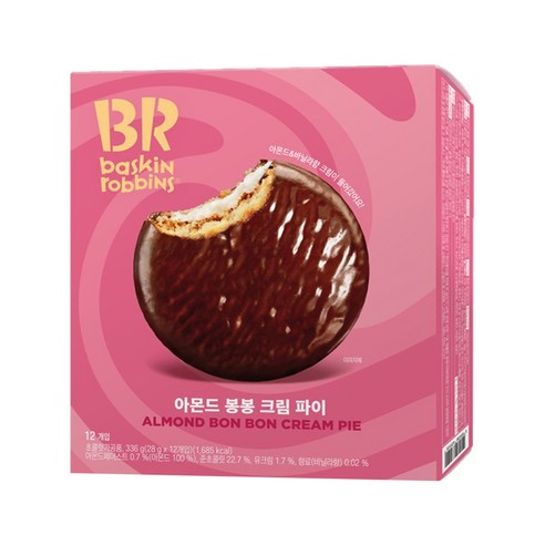 배스킨라빈스 아몬드 봉봉 크림 파이, 336g, 1개