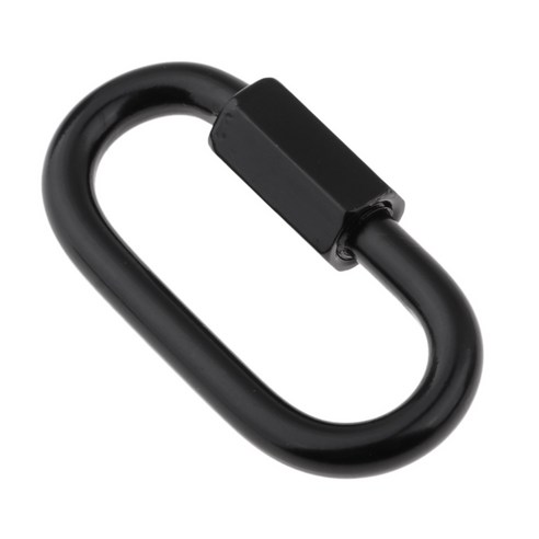 SJSHOP 스테인레스 스틸 퀵 링크 스크류 체인 패스너 잠금 후크 Carabiner, {"수건소재":"스테인레스 스틸"}, 블랙