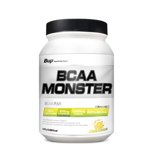 BUP BCAA몬스터 레몬맛 류신 아미노산 헬스 보충제 비씨에이에이, 1개, 500g