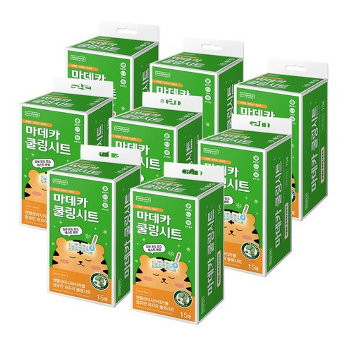동국제약 마데카 쿨링시트 15매 해열패치 열패치 쿨링패치 열냉각시트 아이스패치, 15매입, 8개