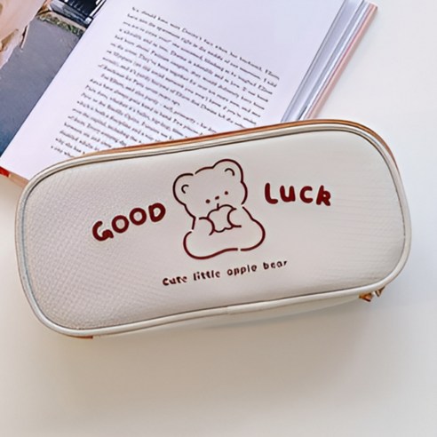 천둥번개로 버니곰 필통 파우치 문구 필기구 소품 수납, 1개, 굿럭곰