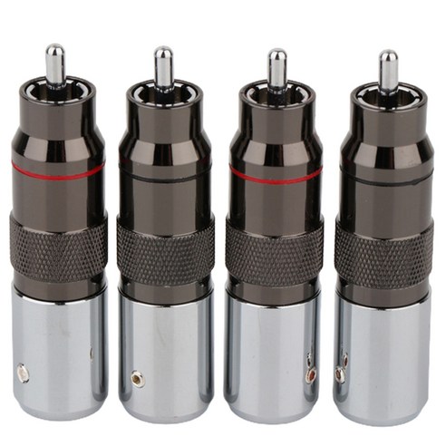 Retemporel 4개 하이 엔드 Hifi 로듐 도금 Unsolder Rca 터미널 Diy 황동 오디오 비디오 커넥터 Tv 튜너, 보여진 바와 같이