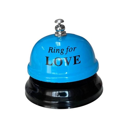 Call Bell 75mm 직경 큰 울림 내구성 데스크 벨 서비스 벨 호텔 학교 레스토랑 리셉션 구역 창고 호텔 저녁, 블루 러브, 스테인레스 스틸