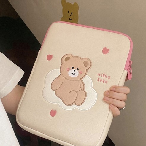 연이랜드 밀키베어 노트북가방 태블릿 파우치