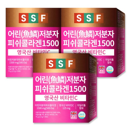 순수식품 저분자피쉬콜라겐 1500, 75g, 3개