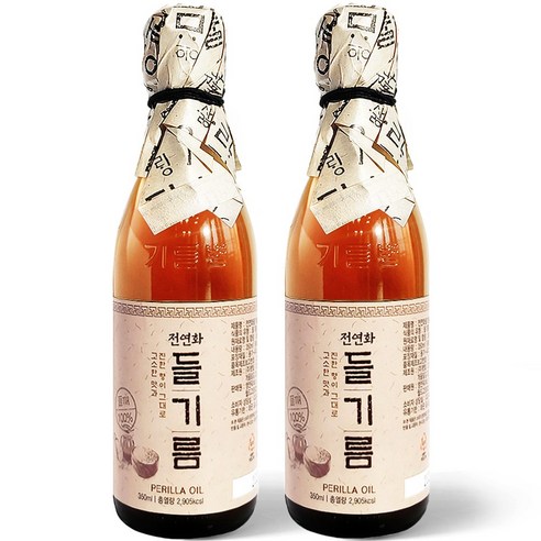 시장쏙 전연화 들기름, 350ml, 2개