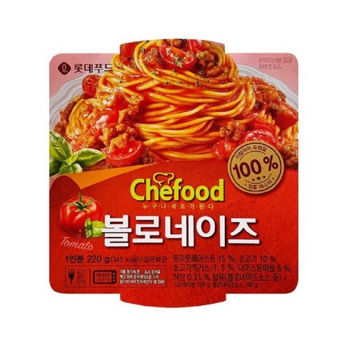 쉐푸드 볼로네이즈 스파게티, 220g, 16개