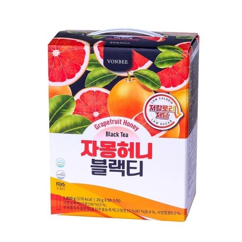 코스트코 본비 자몽허니블랙티 90개 홍차 자몽차 꽃샘 과일차, 20g, 1개입, 90개