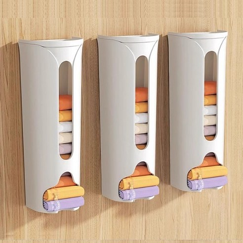 살림클럽 속옷 양말 무타공 벽부착 정리 수납함, 화이트, 3개