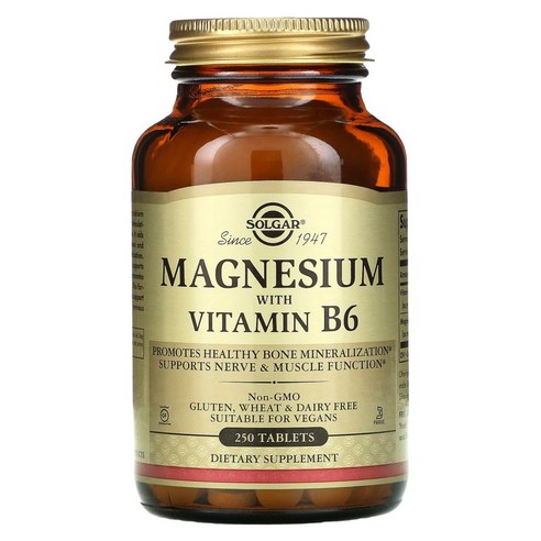 Solgar 솔가 마그네슘 비타민 B6 250정 피리독신 Magnesium, 1개