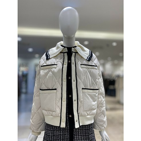 올리브데올리브 라인배색니트카라덕다운점퍼 YP4WM100