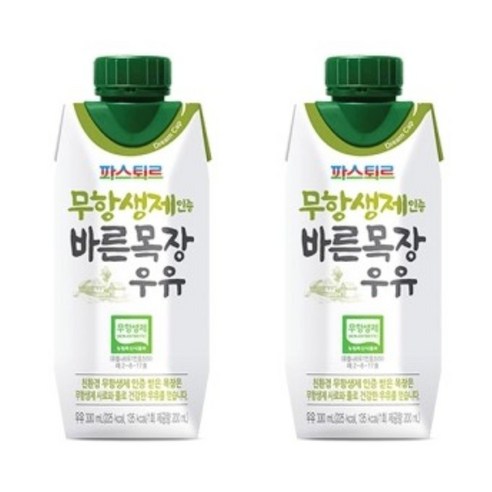 파스퇴르 무항생제 인증 바른목장 우유, 54개, 250ml