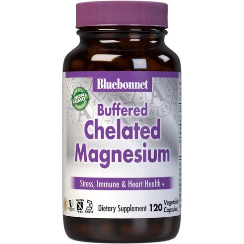 최신정품 BlueBonnet 버퍼드 킬레이트 마그네슘 120정 베지캡슐 블루보넷 Chelated Magnesium +휴대용약통 별도증정, 1개