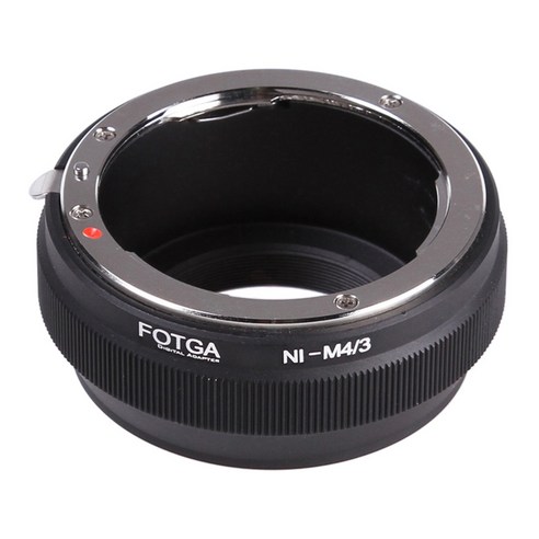 YSSHOP FOTGA Nikon AI 렌즈 마이크로 4/3 M4/3 G5 GF9 GH2 E-P5 E-5 E-PL9, 7x3.3x6.8cm, 블랙, 금속