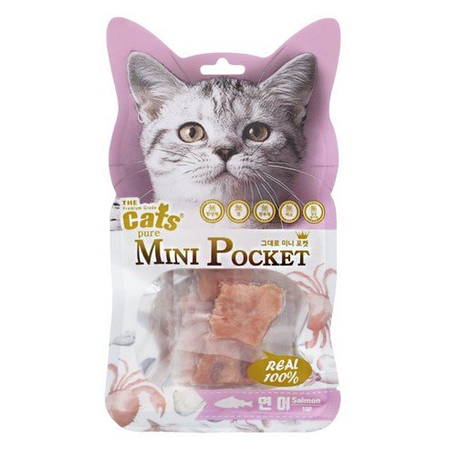 더캣츠 그대로 미니포켓 고양이 간식 연어 10p, 연어맛, 40g, 1개
