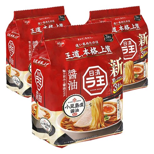 닛신 라오 봉지라면 간장맛, 3개