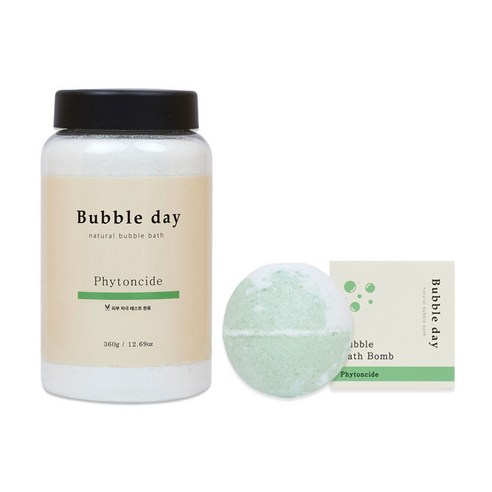 버블데이 가루입욕제 360g + 배쓰밤 피톤치드 100g, 1세트