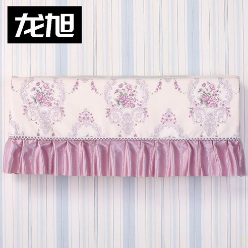 에어컨 커버 끊기 P.P.P 침실 벽걸이 형 먼지 커버 에어컨 커버 에어컨 커튼 홈 패브릭 홈, 유럽 꽃 보라색, 1—1.5p)86cm开机可用
