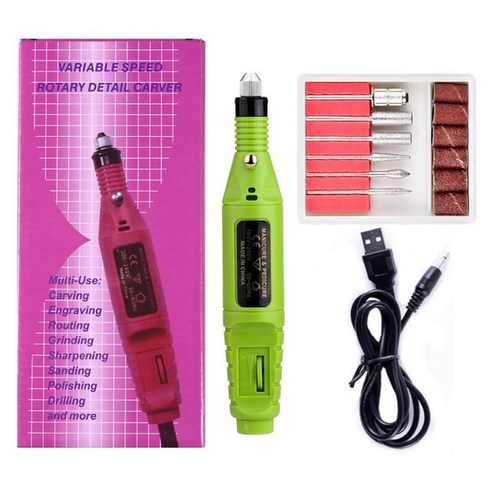 도구 전문 USB 네일 드릴 머신 전기 파일 비트 매니큐어 밀링 커터 젤 폴리시 리무버 아트 20000rpm, 1개