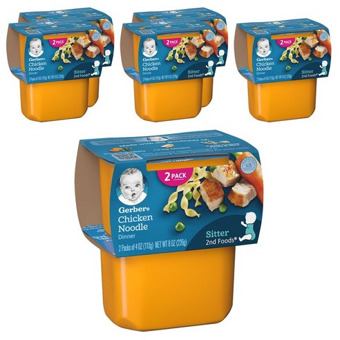 거버 어린이 액상 식품 113g 2개입, 치킨 누들(Chicken Noodles), 226g, 6개