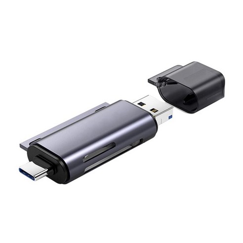 스마트 유형 C-SD TF 어댑터 USB 3.0 고속 5Gbps 카드 리더기 변환기 SD 카드 리더 어댑터 iOS Android 태블릿 노트북, 은, 25x70x10mm, 알루미늄 합금