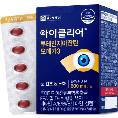 아이클리어 루테인 지아잔틴 오메가3 36g 60정 1개 1021457, 60정 × 2개