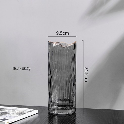 DFMEI 심플한 아이디어 투명 빗살무늬 유리 화병 워터 키움 생화병 장미 백합화 거실 티테이블 식탁세트, 색깔5, 중간