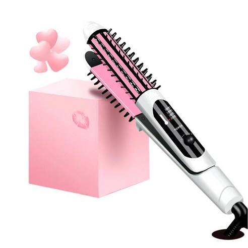 세라믹코팅 볼륨고데기 헤어 스트레이트너 헤어케어, 흰색