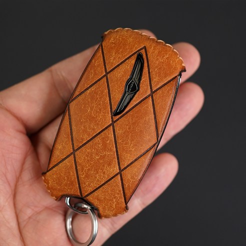 페레노 제네시스 호환 키케이스 스마트 키 가죽케이스 PG04 GV60 GV70 GV80 GV90 G70 G80 G90 쿠페 신형, 푸에블로 브라운