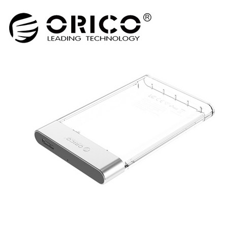 오리코외장케이스 [오리코 무료배송] ORICO 2129U3 (투명+알루미늄) 2.5형 USB3.0 외장 SSD/HDD 케이스 (간편 조립/사용), 외장하드파우치(블랙) Best Top5