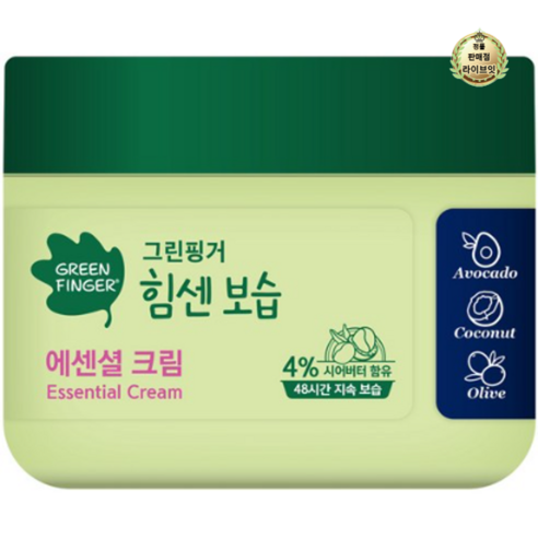 라이브잇 그린핑거 힘센보습 에센셜 크림, 300g, 1개