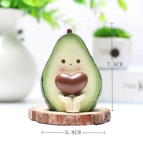 과일 작은 장식 크리 에이 티브 귀여운 만화 침실 데스크탑 장식 어린이 룸 장식 생일 선물, 하나, 아보카도 오픈 눈