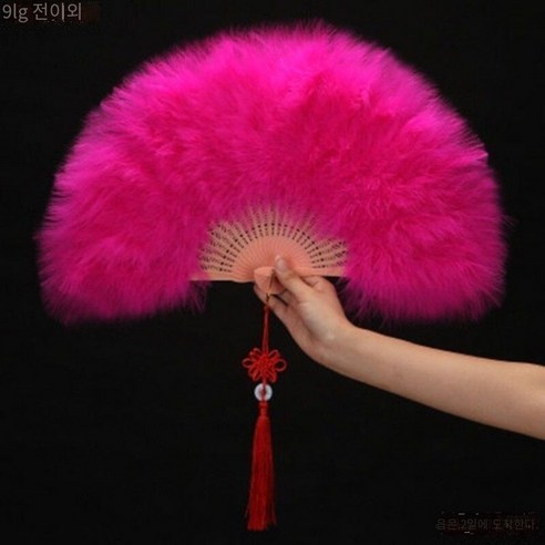 깃털 팬 벨벳 패딩 깃털 팬 거위 깃털 팬 cheongsam 캣워크 무대 공연 댄스 팬 접이식 팬 골동품 헤어 생성, 향상된 버전 두꺼운 깃털 팬 로즈 레드