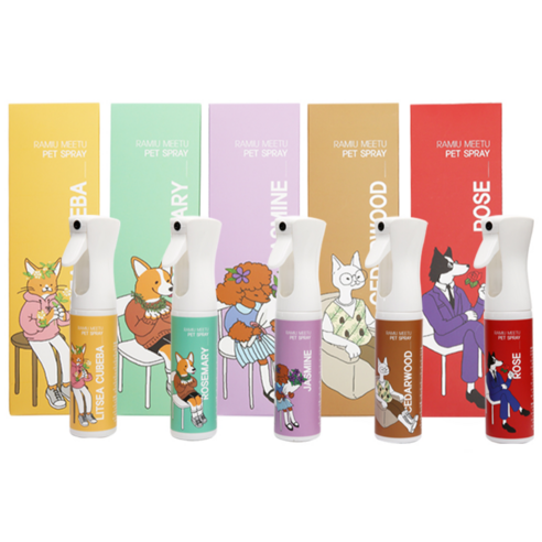 미트유 반려동물 쌀겨 탈취제 강아지 고양이 오줌 냄새제거 스프레이 500ml, 리세아쿠베바(레몬사탕향), 1개