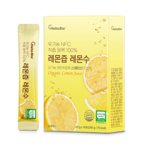 유기농 NFC착즙 원액 100% 레몬즙 레몬수, 1개, 280g