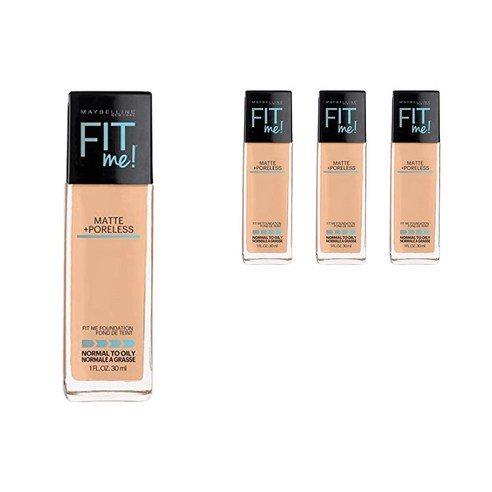 메이블린 핏 미! 매트+ 포어리스 파운데이션 30ml, Natural Beige, 4개
