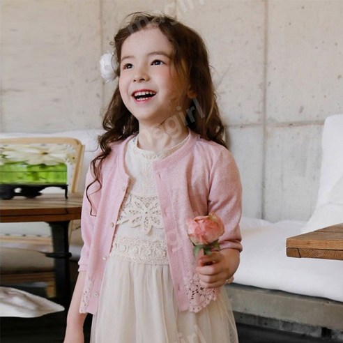 여아가디건 여아 유아 칠부 가디건 여름 얇은 자외선차단