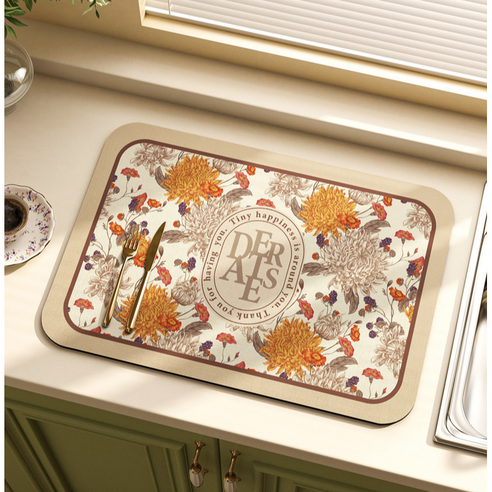 어반픽스 규조토 주방 식기 욕실 미끄럼 방지 건조 매트 40*50, 오즈의 정원