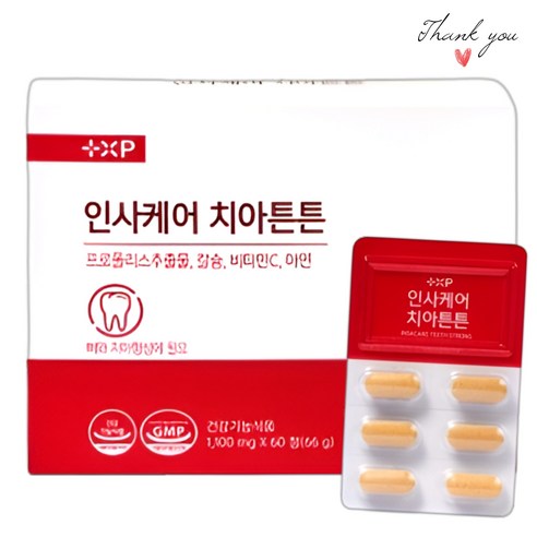 치아 뼈건강 프로폴리스 인사 칼슘 잇몸 강화 보조제, 1개, 60정