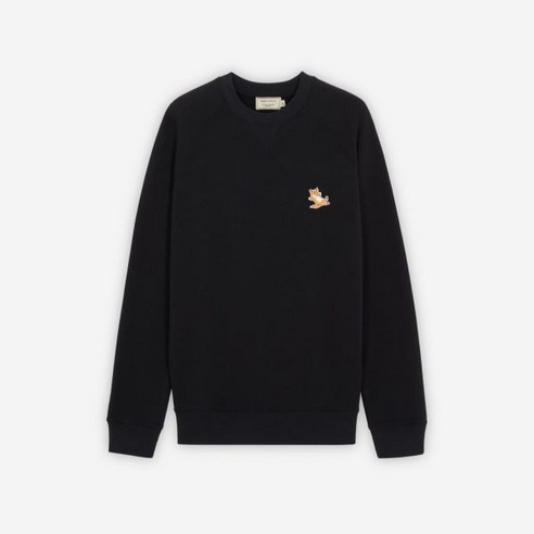 [정품] 메종 키츠네 칠랙스 폭스 패치 클래식 스웨트셔츠 블랙 Maison Kitsune Chillax Fox Patch Classic Sweatshirt Black 메종키츠네맨투맨 Best Top5