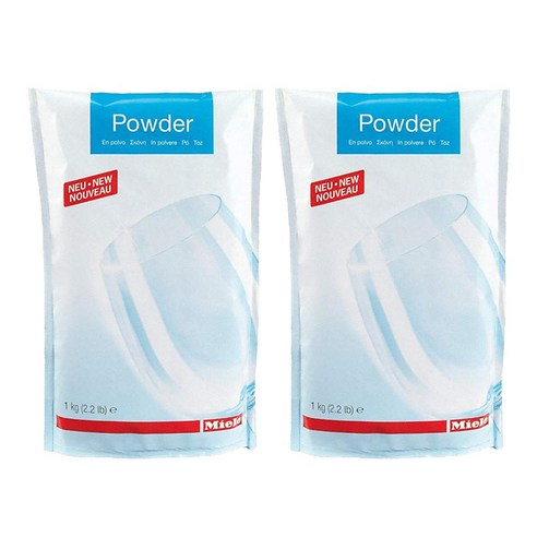 독일 밀레 식기세척기 전용 가루 세제 리필용 1kg 2팩 Miele Dishwasher Powder, 1세트