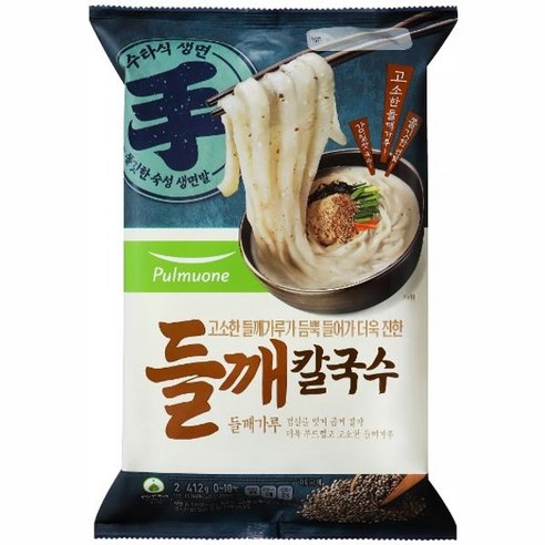 풀무원 면요리 누들 엄마요리 자취반찬 들깨칼국수 (2인분) 간편식 식사대용 든든한 한끼 412g, 39개
