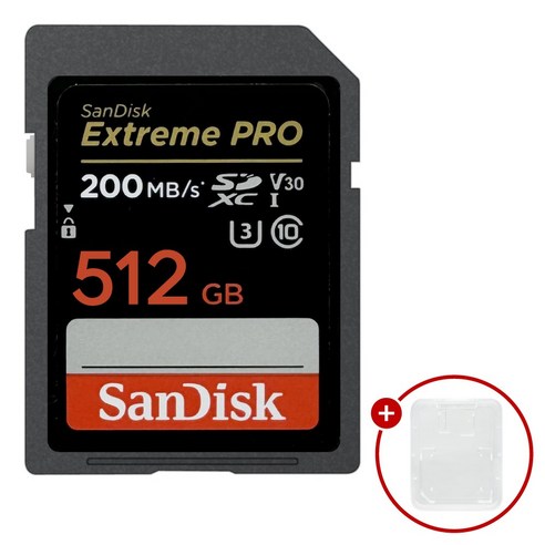 샌디스크 익스트림 프로 SD메모리카드 Extreme PRO UHS-I SDXX + SD카드 케이스, 1개, 512GB