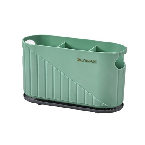 [LF] 식기걸이 벽걸이/테이블 대용량 주방용기 수납함수저칼 수납대, Green